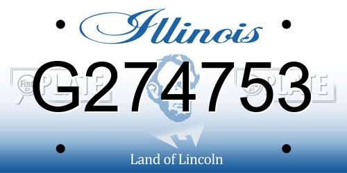 G274753 Illinois License Plate