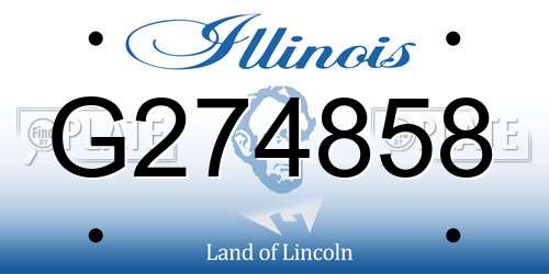 G274858 Illinois License Plate