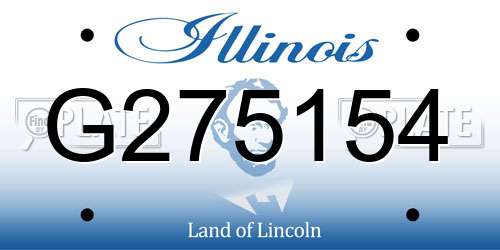 G275154 Illinois License Plate