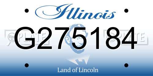 G275184 Illinois License Plate