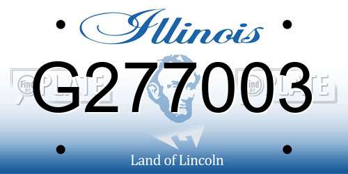 G277003 Illinois License Plate