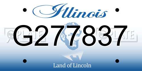 G277837 Illinois License Plate