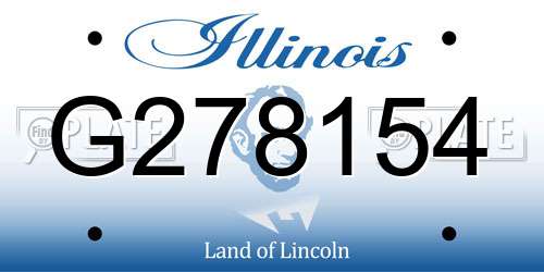 G278154 Illinois License Plate