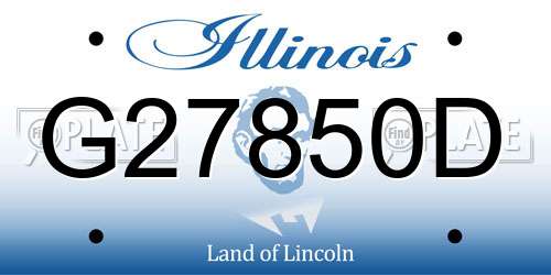 G27850D Illinois License Plate