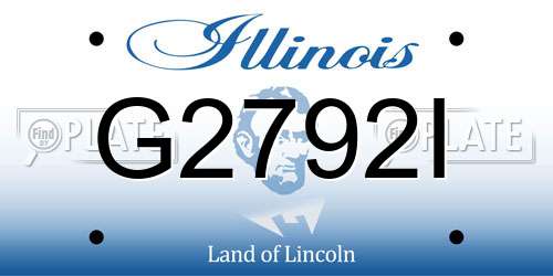 G2792I Illinois License Plate