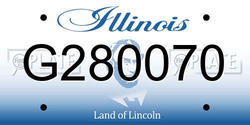 G280070 Illinois License Plate