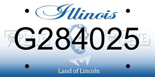 G284025 Illinois License Plate
