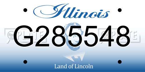 G285548 Illinois License Plate