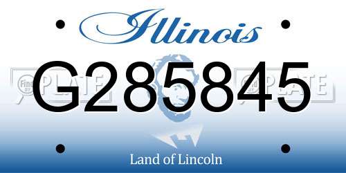 G285845 Illinois License Plate