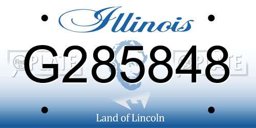 G285848 Illinois License Plate