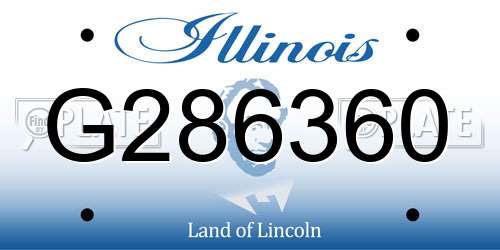 G286360 Illinois License Plate