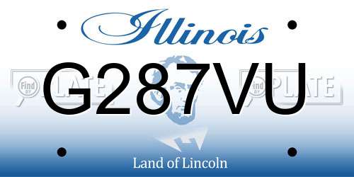 G287VU Illinois License Plate