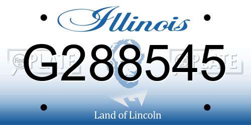 G288545 Illinois License Plate