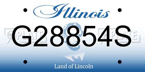 G28854S Illinois License Plate