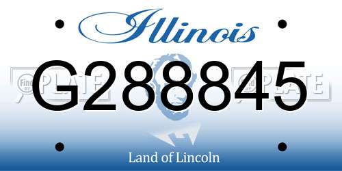 G288845 Illinois License Plate