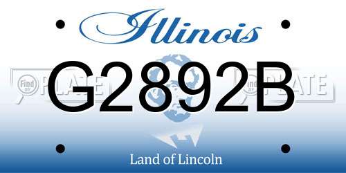 G2892B Illinois License Plate