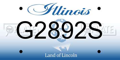 G2892S Illinois License Plate