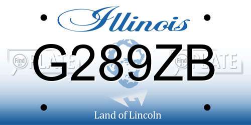 G289ZB Illinois License Plate