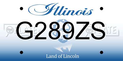 G289ZS Illinois License Plate