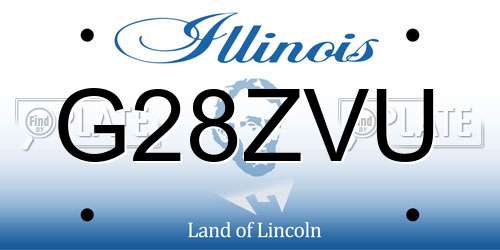 G28ZVU Illinois License Plate