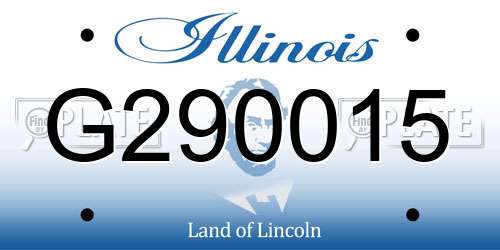 G290015 Illinois License Plate