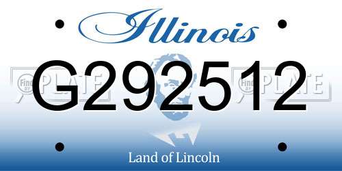 G292512 Illinois License Plate