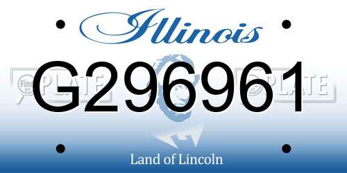 G296961 Illinois License Plate