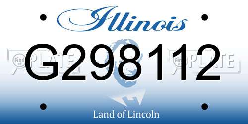 G298112 Illinois License Plate