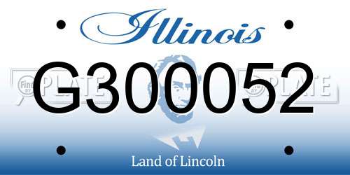 G300052 Illinois License Plate