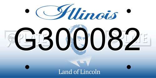 G300082 Illinois License Plate