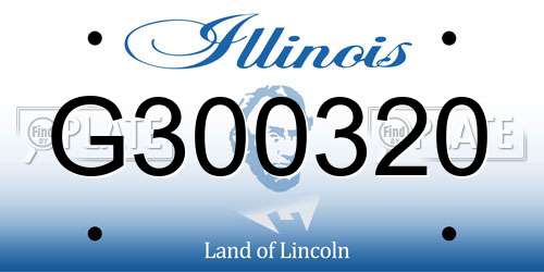 G300320 Illinois License Plate