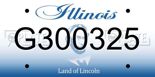 G300325 Illinois License Plate