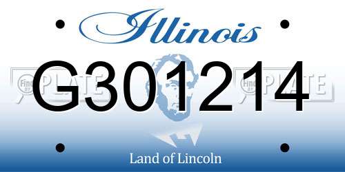 G301214 Illinois License Plate