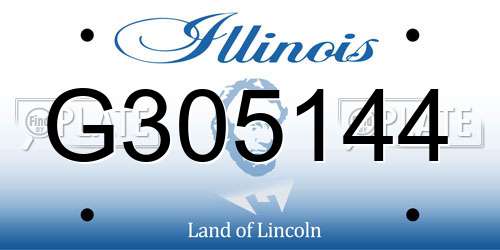 G305144 Illinois License Plate