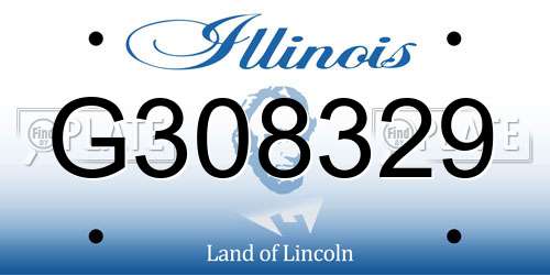 G308329 Illinois License Plate
