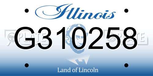 G310258 Illinois License Plate