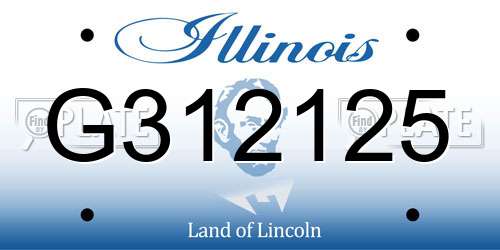 G312125 Illinois License Plate
