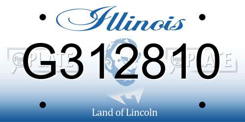G312810 Illinois License Plate