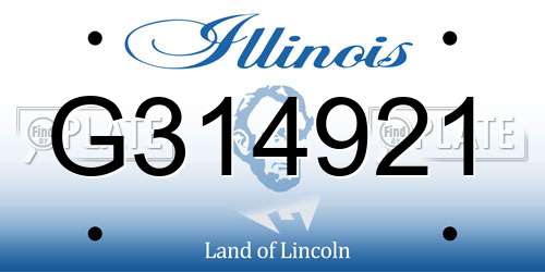 G314921 Illinois License Plate