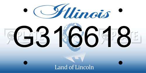 G316618 Illinois License Plate