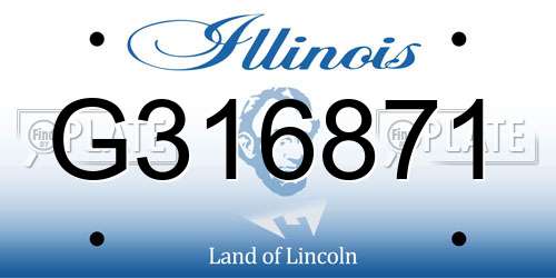 G316871 Illinois License Plate