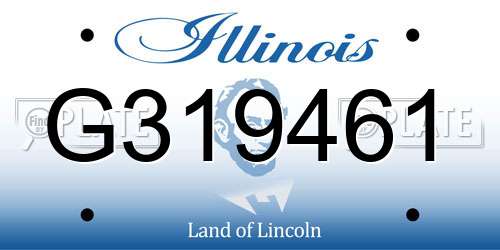 G319461 Illinois License Plate