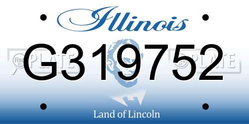 G319752 Illinois License Plate