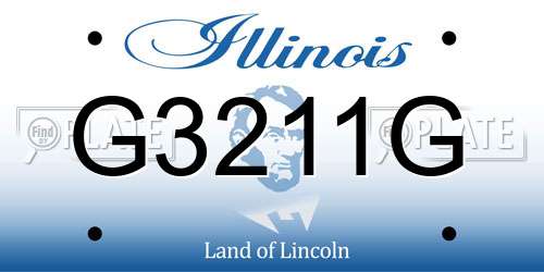 G3211G Illinois License Plate
