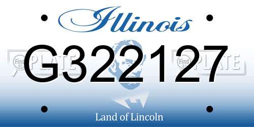 G322127 Illinois License Plate