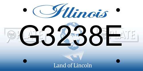G3238E Illinois License Plate