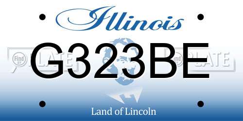 G323BE Illinois License Plate