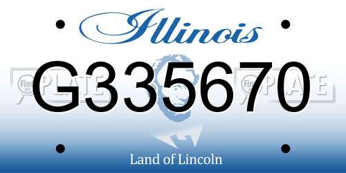 G335670 Illinois License Plate