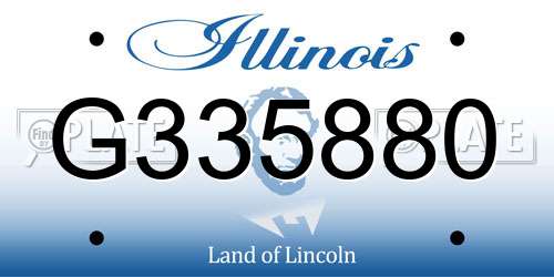 G335880 Illinois License Plate