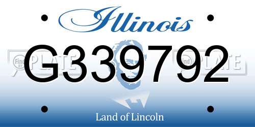 G339792 Illinois License Plate